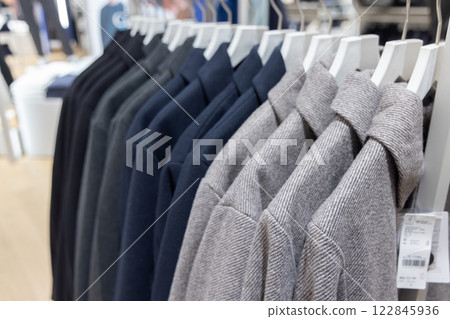Apparel store clothes on display Apparel store clothes on display 122845936