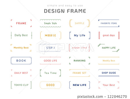 Set of simple frames Line Decoration Illustration Vector Decoration Design Material Pop Set of simple frames Line Decoration Illustration Vector Decoration Design Material Pop 122846270