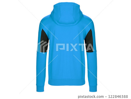 Blue Sports Hoodie with Black Mesh Panels Blue Sports Hoodie with Black Mesh Panels 122846388