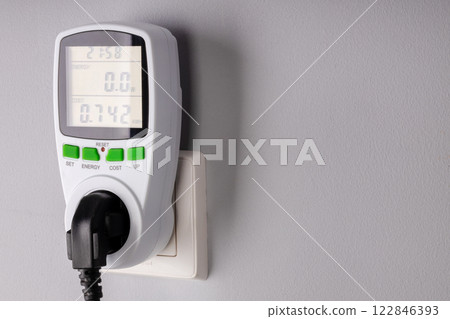 Digital Energy Meter Showing Zero Power Consumption 122846393