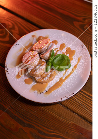 Delicious and beautifully photographed dessert 122846515