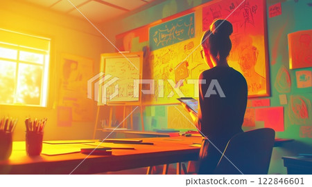 Engaging Classroom Scene Teacher Using Visual Learning Aids to Empower Student with Dyslexia 122846601