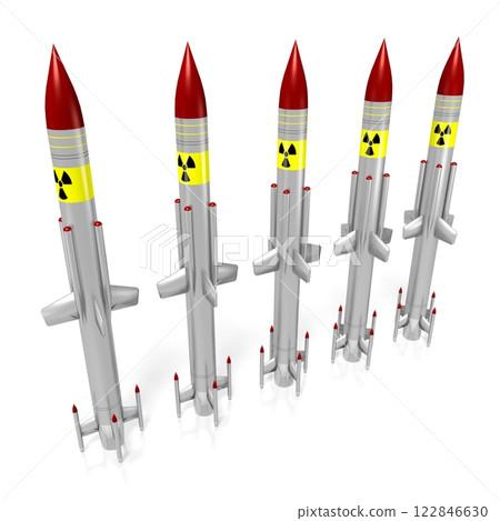 Nuclear missiles on white background 122846630