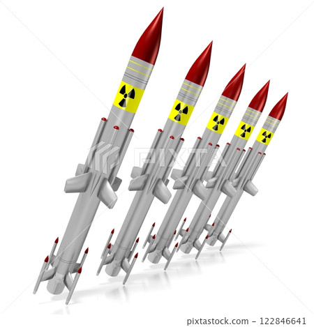 Nuclear missiles on white background 122846641