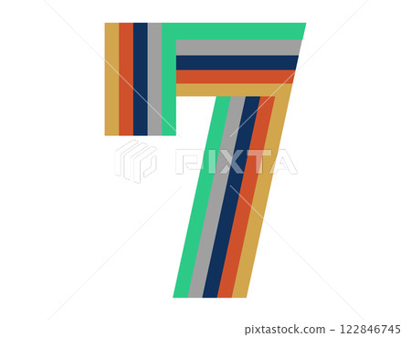 7 Number Design Rainbow Color 1 7 Number Design Rainbow Color 1 122846745