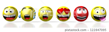 Many emoticons with different facial expressions Many emoticons with different facial expressions 122847095