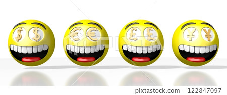 Emoticons with different currency signs in eyes Emoticons with different currency signs in eyes 122847097