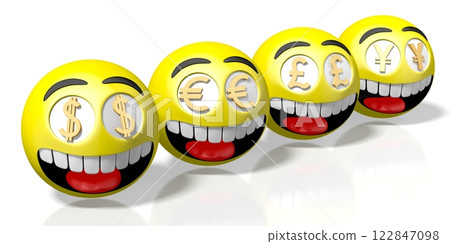 Emoticons with different currency signs in eyes Emoticons with different currency signs in eyes 122847098