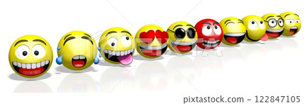 Many emoticons with different facial expressions 122847105
