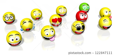 Many emoticons with different facial expressions 122847111