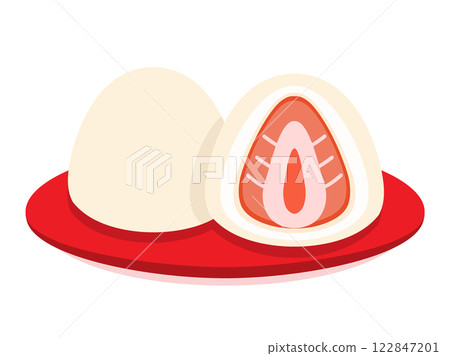 Illustration of strawberry daifuku served in a bowl Illustration of strawberry daifuku served in a bowl 122847201