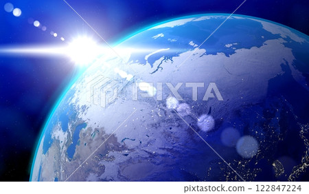 Earth from space - view on Russia. 3D illustration 122847224