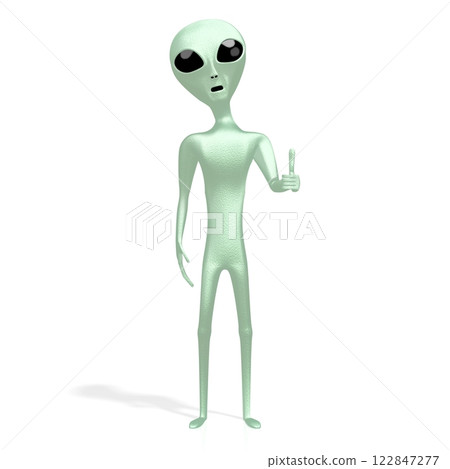 Green alien isolated on white background Green alien isolated on white background 122847277