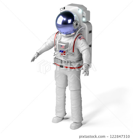 Astronaut isolated on white background - 3D illustration 122847310