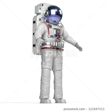 Astronaut isolated on white background - 3D illustration Astronaut isolated on white background - 3D illustration 122847313