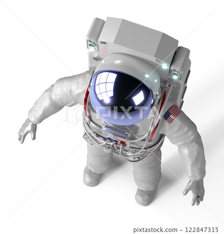 Astronaut isolated on white background - 3D illustration 122847315