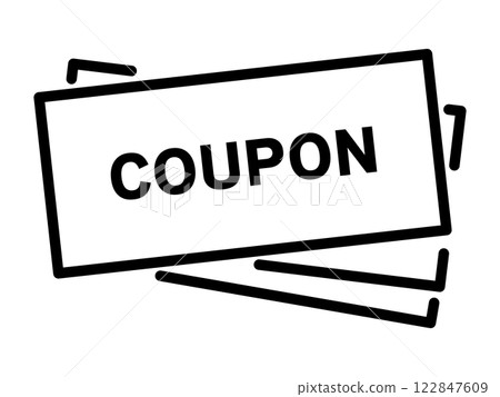 簡單的優惠券線圖標 簡單的優惠券線圖標 122847609