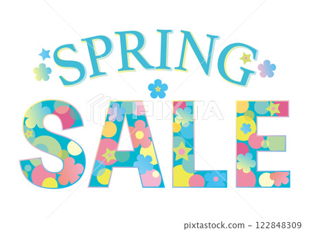 Floral spring sale, turquoise 122848309