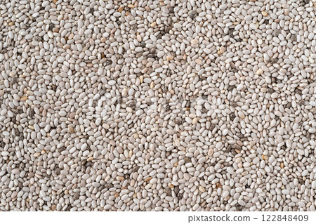 白色奇亞籽特寫背景 122848409