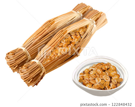 稻草包納豆和納豆盤 稻草包納豆和納豆盤 122848432