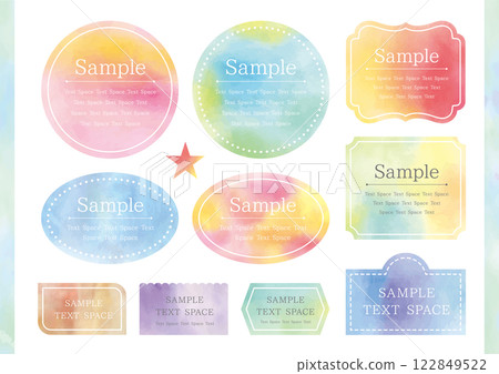 Beautiful watercolor frame set of 10 122849522