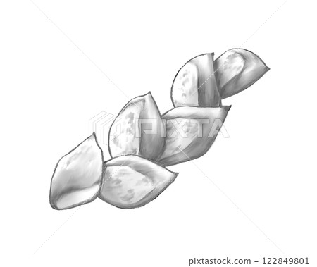 Plain monochrome illustration of an epi 122849801