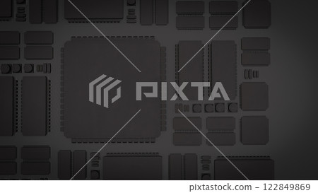 The Black PCB Board for It to Technology concept 3d Rendering. The Black PCB Board for It to Technology concept 3d Rendering. 122849869