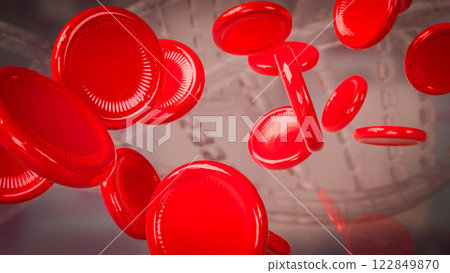 The Cell Blood for medical or sci concept 3d Rendering. The Cell Blood for medical or sci concept 3d Rendering. 122849870