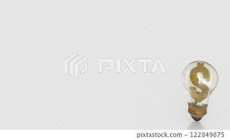 The Gold dollar symbol in Light Bulb for Business concept 3d rendering. The Gold dollar symbol in Light Bulb for Business concept 3d rendering. 122849875