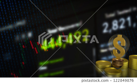 The Gold dollar symbol in Light Bulb for Business concept 3d rendering. The Gold dollar symbol in Light Bulb for Business concept 3d rendering. 122849876