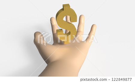The Dollar symbol in hand for Business concept 3d Rendering. The Dollar symbol in hand for Business concept 3d Rendering. 122849877
