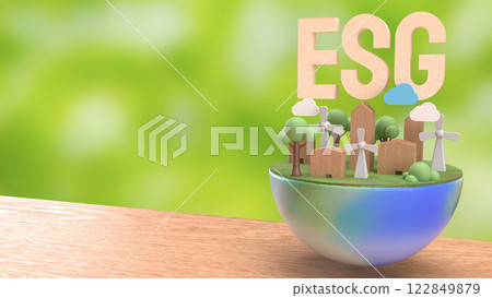 The World and esg for eco concept 3d Rendering. 122849879