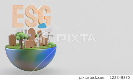 The World and esg for eco concept 3d Rendering. 122849880
