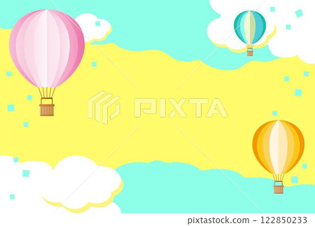 框架氣球夏季天空簡單背景副本空間橫幅桌布插圖素材 框架氣球夏季天空簡單背景副本空間橫幅桌布插圖素材 122850233