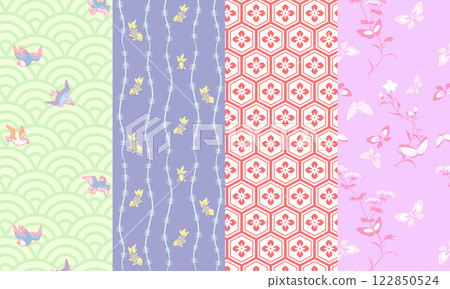 Pastel color modern Japanese pattern seamless vector background material Pastel color modern Japanese pattern seamless vector background material 122850524