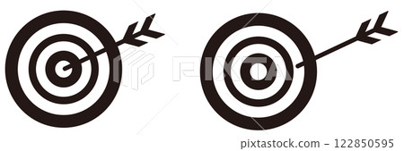 Illustration set of winning and losing targets (black) 122850595