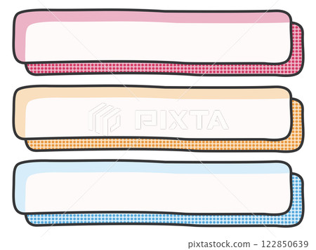 Set of 3 manga-style horizontal frames for POP - Freehand dots 122850639