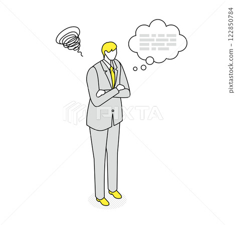 憂心忡忡的人，想法，生意，簡單的插圖 122850784