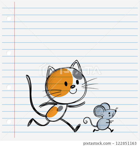 Cat and Mouse Playful Chase Cat and Mouse Playful Chase 122851163