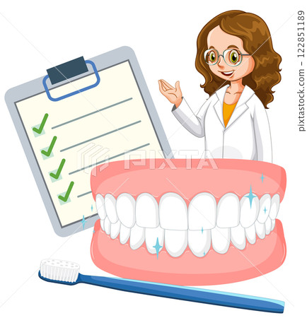 Dental Care and Hygiene Illustration 122851189