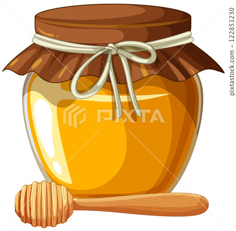 Sweet Honey Jar with Dipper 122851230