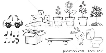Whimsical Doodles of Everyday Objects 122851235