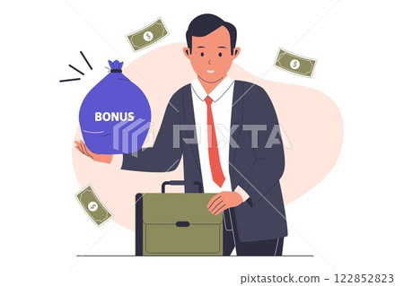Employee bonus performance vector illustration 122852823