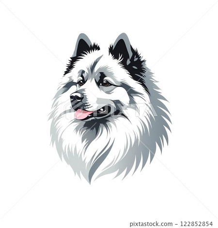 一隻表情可愛的荷蘭獅毛犬，想要玩耍 122852854