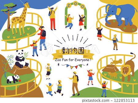 Children having fun at the zoo 122853113
