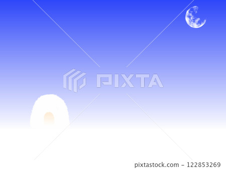 Moon and snow igloo 122853269
