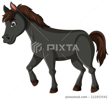 Cartoon Horse with Brown Mane Cartoon Horse with Brown Mane 122853542
