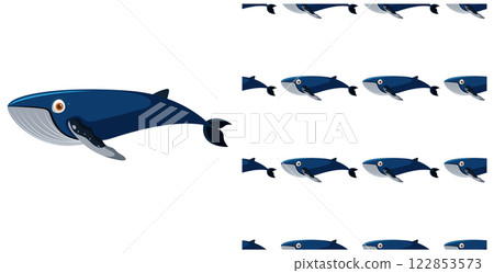Seamless Whale Pattern Illustration Seamless Whale Pattern Illustration 122853573