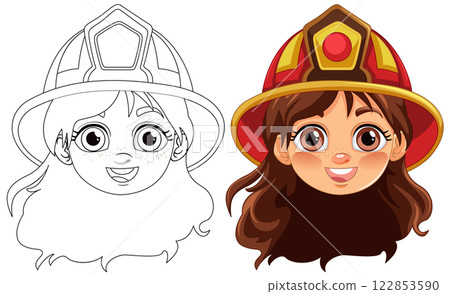Firefighter Girl Vector Illustration Firefighter Girl Vector Illustration 122853590