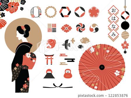 Kimono, maiko, geisha, courtesan, Japan, decoration, material, Japanese style, frame, Japanese clothing, furisode, Kyoto, Mt. Fuji, traditional, dressing Kimono, maiko, geisha, courtesan, Japan, decoration, material, Japanese style, frame, Japanese clothing, furisode, Kyoto, Mt. Fuji, traditional, dressing 122853876